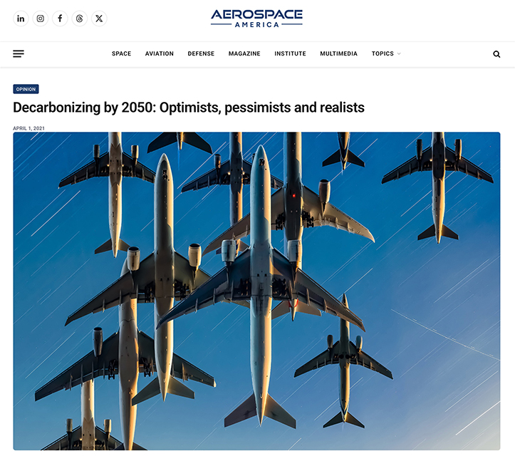 Decarbonizing by 2050 — Aerospace America