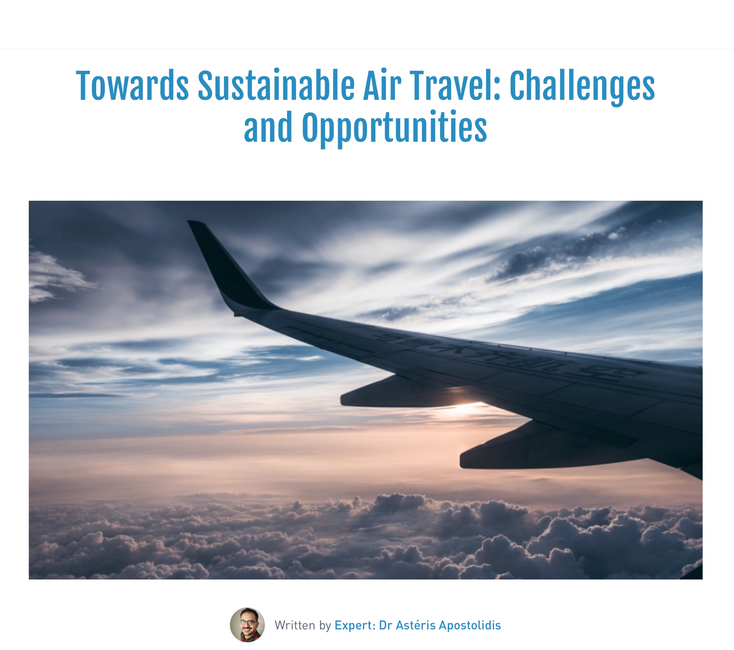 Towards Sustainable Air Travel